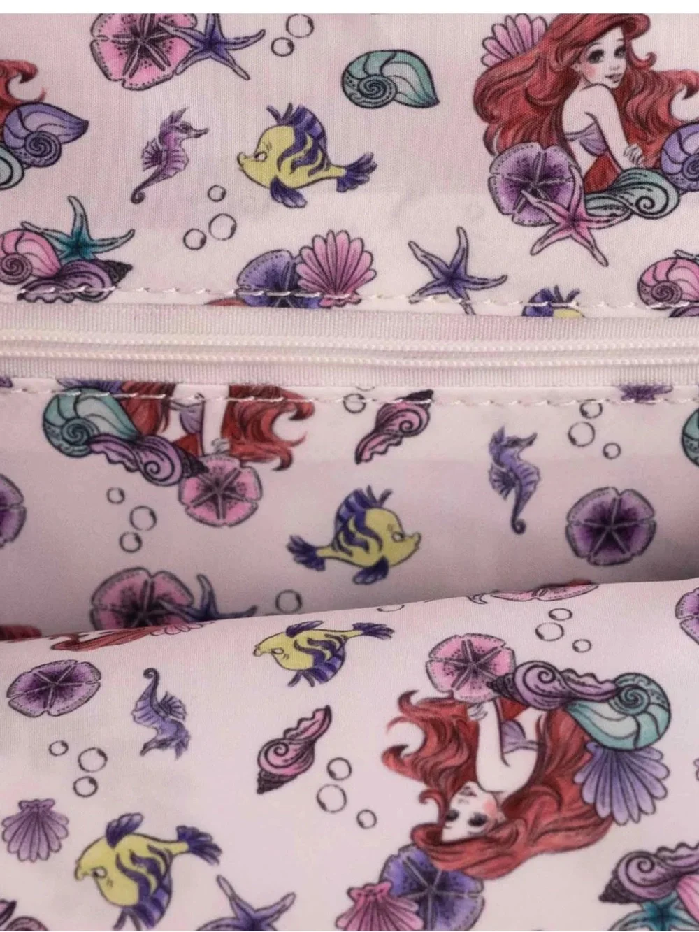NEW Loungefly Disney Little Mermaid ARIEL Atlantica Flounder Kisslock Backpack